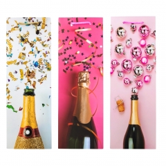 Подарочный пакет "Искры шампанского", 12*35 см * Рандомный выбор дизайна. (9164-009)