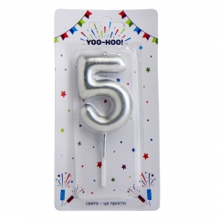 Свечи для торта "5-7", серебряные, 10 см (9022-015)