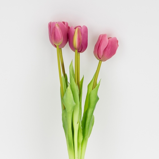 Букет латексних тюльпанів, 5 бутонів, рожевий, 45 см (2026-002/lt. red)