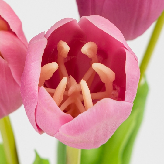 Букет латексних тюльпанів, 5 бутонів, рожевий, 45 см (2026-002/lt. red)