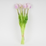 Букет латексних тюльпанів, 5 бутонів, біло-фіолетовий, 45 см (2026-002/violet)