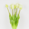 Букет латексних тюльпанів, 5 бутонів, біло-зелений, 45 см (2026-002/white)