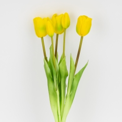 Букет латексных тюльпанов, 5 бутонов, желто-зеленый, 45 см (2026-002/yellow)