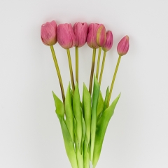 Букет латексных тюльпанов, 7 бутонов, розовый, 48 см (2026-003/lt. red)