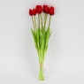 Букет латексних тюльпанів, 7 бутонів, червоний, 48 см (2026-003/red)