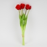 Букет латексних тюльпанів, 5 бутонів, червоний, 44 см (2026-004/red)