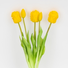 Букет латексных тюльпанов, 5 бутонов, желтый, 44 см (2026-004/yellow)