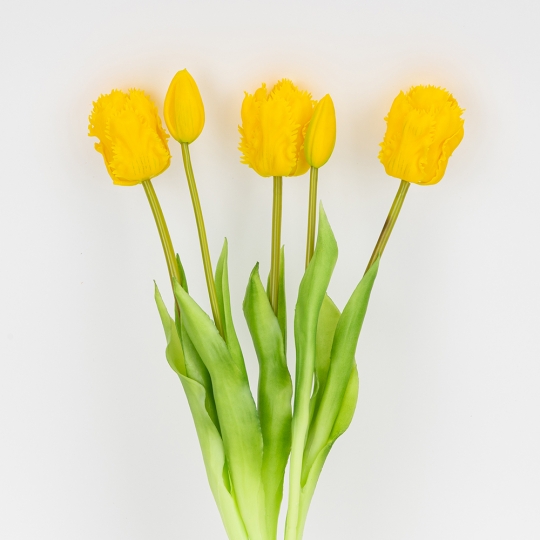 Букет латексних тюльпанів, 5 бутонів, жовтий, 44 см (2026-004/yellow) Букет латексних тюльпанів, 5 бутонів, жовтий, 44 см (2026-004/yellow)