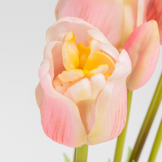 Букет латексних тюльпанів, 5 бутонів, ніжно-рожевий, 49 см (2026-005/pink)