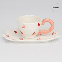 Чашка з блюдцем "Романтична історія", 150 мл (9295-019)