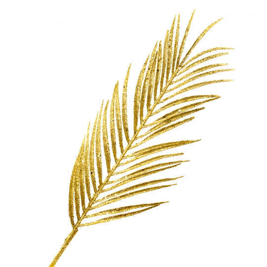 Декоративна гілка "Золотий пальмовий лист" (8002-010)