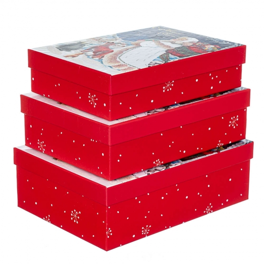 Набір з 3 коробок "Різдвяна листівка" 29*21*9,5 (8211-063)
