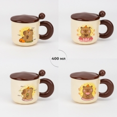 Кружка з кришкою та ложечкою "Капібара", 400 мл * Рандомний вибір дизайну (19297-020)