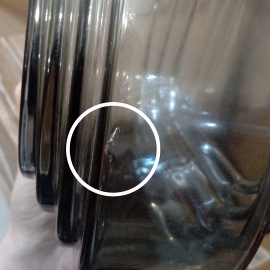 УЦІНКА Ваза "Сірий ореол", 21 см (Сколи на вазі,бульбашка) (00BR-9099-032)