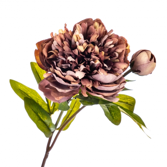 Квітка штучна "Півонія з бутоном", рожева (8100-041)
