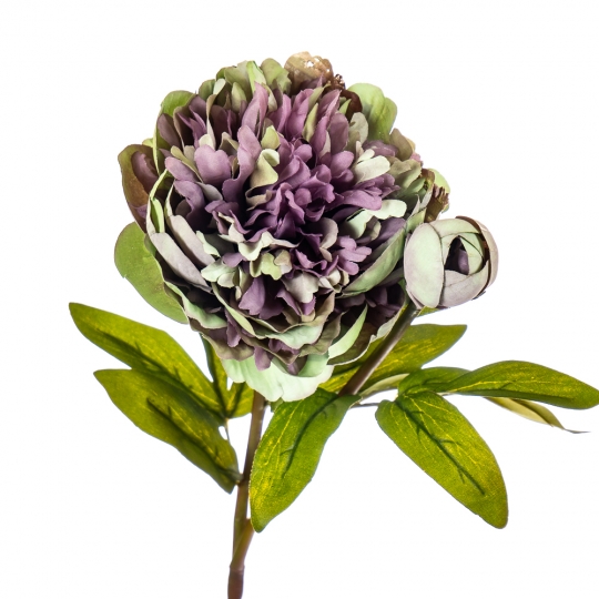 Квітка штучна "Півонія з бутоном", фіолетова (8100-042)