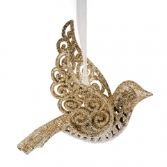 Елочная игрушка "Золотая птичка", 10,5 см (6040-011)