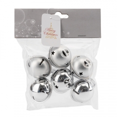 Набор елочных игрушек "Серебряные звоночки" (6 шт), 4 см (6040-016)