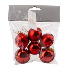 Набор елочных игрушек "Красные звоночки" (6 шт), 4 см (6040-018)