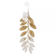 Елочная игрушка "Блестящие листья", 21 см (6040-024)