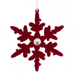 Елочная игрушка "Бархатная снежинка", 13,5 см (6040-030)