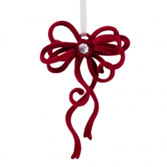 Елочная игрушка "Бархатный бантик", 16 см (6040-031)