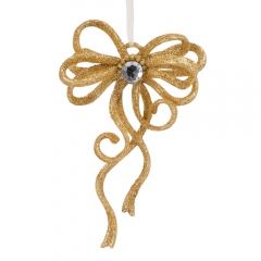 Елочная игрушка "Золотой бантик", 16 см (6040-041)