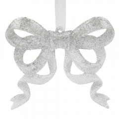 Елочная игрушка "Серебряный бантик", 12,4 см (6040-042)