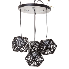 Люстра-подвес черная на 4 лампы с треугольным дизайном (FE018/4) (FE018/4)