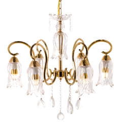 Люстра классическая золото с 6 стеклянными плафонами в форме тюльпана (OU011/6/gold) (OU011/6/gold)