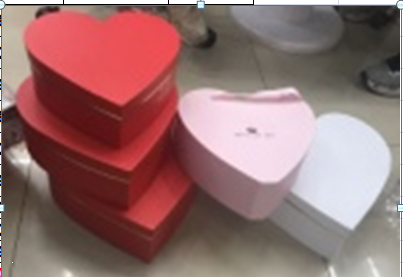 Набір коробок для квітів "Серце" 3 шт, рожевий (0199JA-C)