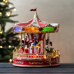 УЦІНКА Новорічна карусель з підсвіткою та музикою "Казковий вир", 23*28,5 см (Не обертається,музика та світло працюють) (00BR-6026-008)