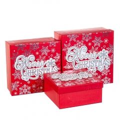 Набор из 3 коробок "Новогодний узор"   20*20*9,5 (00BR-8211-034)