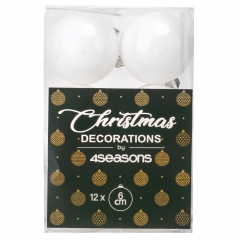 Набор елочных шаров "Праздничная Мозаика" (6см * 12 шт, белый) (6025-016)