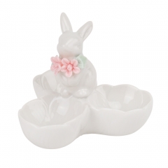 Підставка для 3 яєць "Білий кролик", біла, 10 см (5009-002)