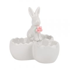 Подставка для 3 яиц "Белый кролик", белая, 10,5 см (5009-012)
