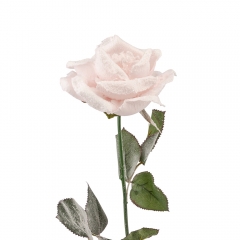 Новогодняя роза 74 см розовая (6008-023)