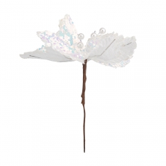 Декоративна гілка "Блиск паєток", перламутр (6018-041)
