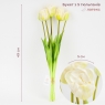 Букет латексних тюльпанів, 5 бутонів, біло-зелений, 49 см (2026-005/white)