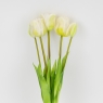 Букет латексних тюльпанів, 5 бутонів, біло-зелений, 49 см (2026-005/white)
