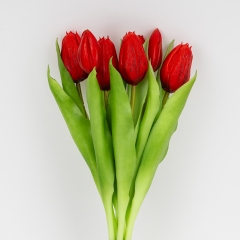 Букет латексних тюльпанів, 7 бутонів, червоний, 31 см (2026-006/red)