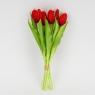 Букет латексних тюльпанів, 7 бутонів, червоний, 31 см (2026-006/red)