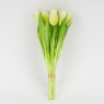 Букет латексних тюльпанів, 7 бутонів, біло-зелений, 31 см (2026-006/white)