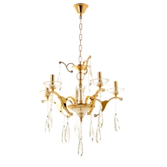 Люстра классическая с 5 плафонами из прозрачного стекла цвета золото (OU016/5/gold) (OU016/5/gold)