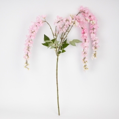 Искусственная свисающая ветка "Глициния", розовая, 110 см (9296-008)