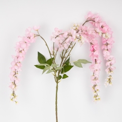 Искусственная свисающая ветка "Глициния", розовая, 110 см (9296-008)