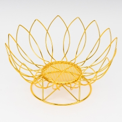 Фруктовница "Лотос", золотая, 26 * 14 см СПАСЕННАЯ ПОЗИЦИЯ (9282-013)