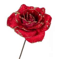 Квітка "Зимова троянда" червона (6009-042)
