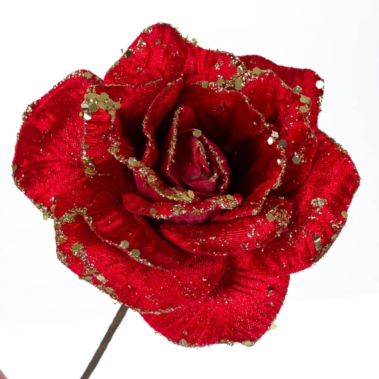 Квітка "Зимова троянда" червона (6009-042)