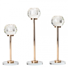 Набор из 3 подсвечников "Бриллиант", золотой, 32*27*22 см (9137-012)